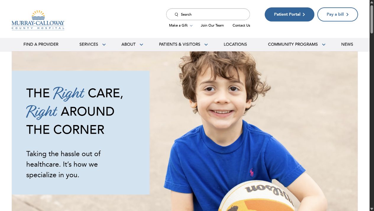 Murray Hospital website preview