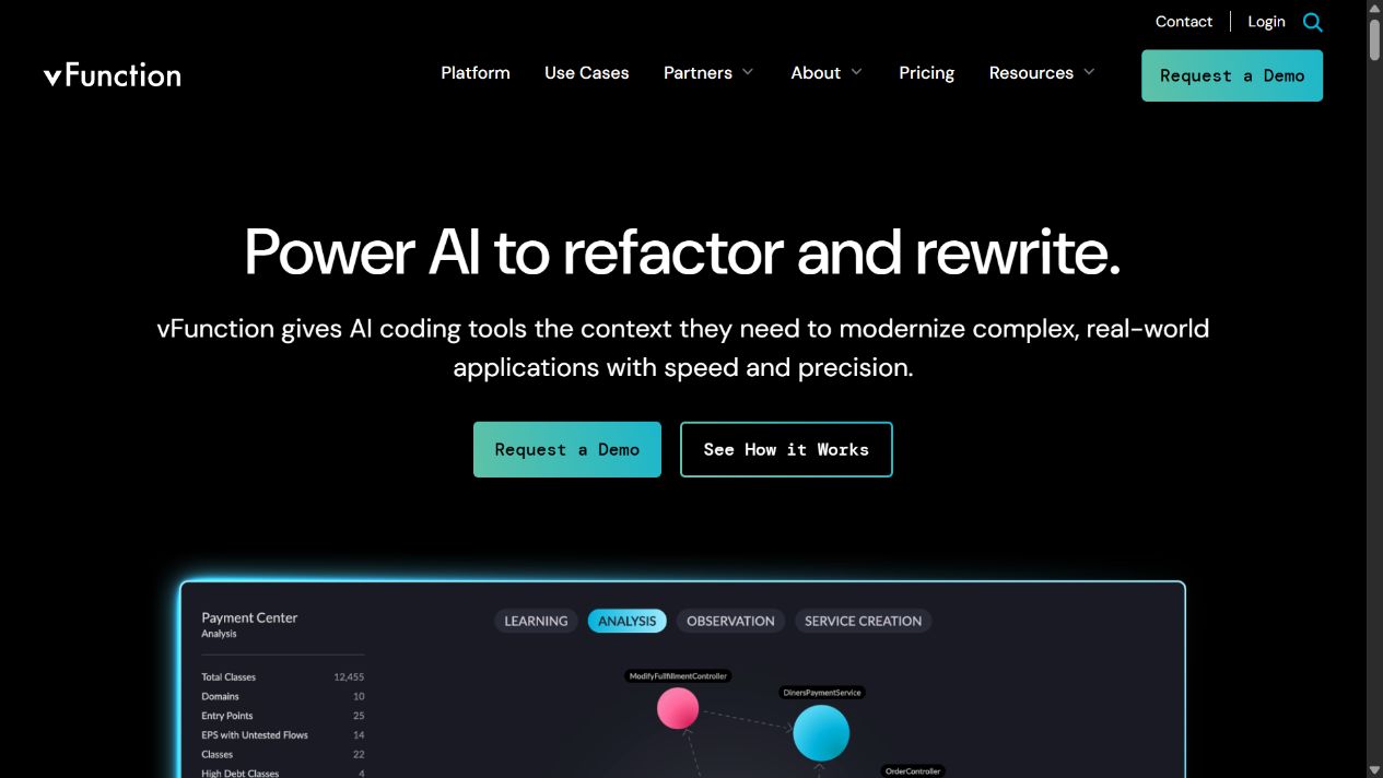 vFunction website preview